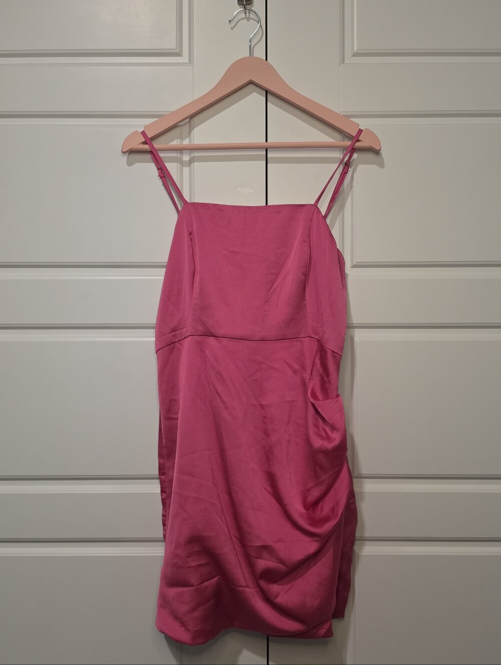 Showpo Pink Satin Mini Dress Size 6